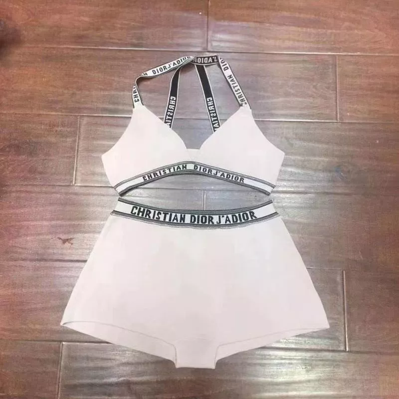 Christian Dior J'Adior High Waisted Crisscross Bikini Women Lycra White 0113 Luxury