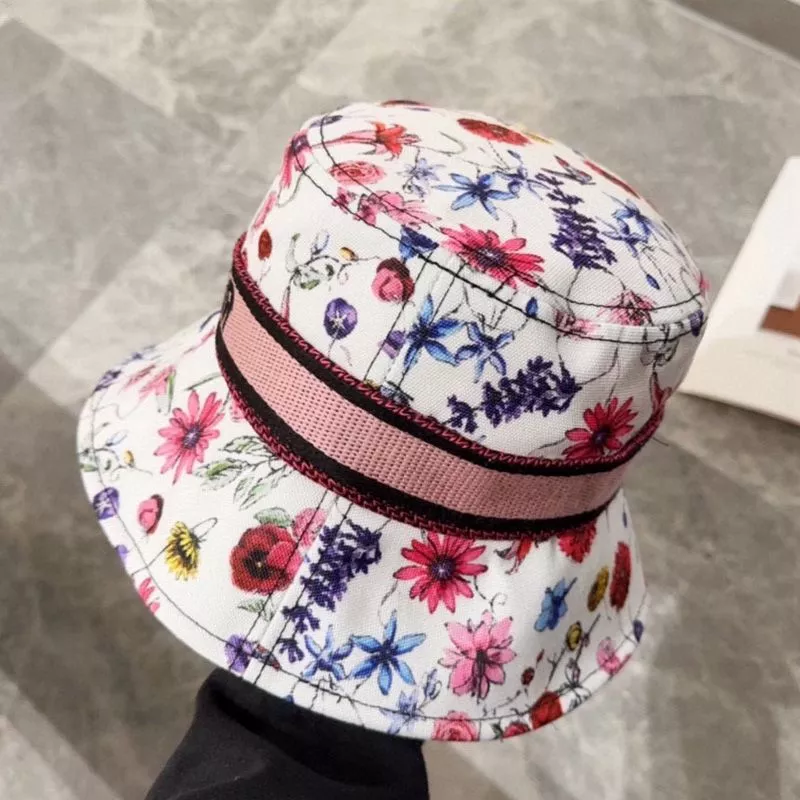 Cheap Christian Dior Bucket Hat Florilegio Motif Cotton White 0113 Luxury