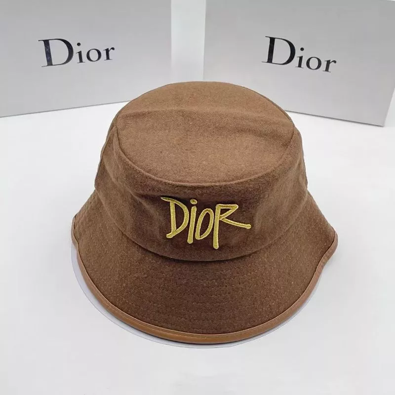 Dior Bucket Hat Shawn Logo Motif Cotton Brown 0116 Luxury