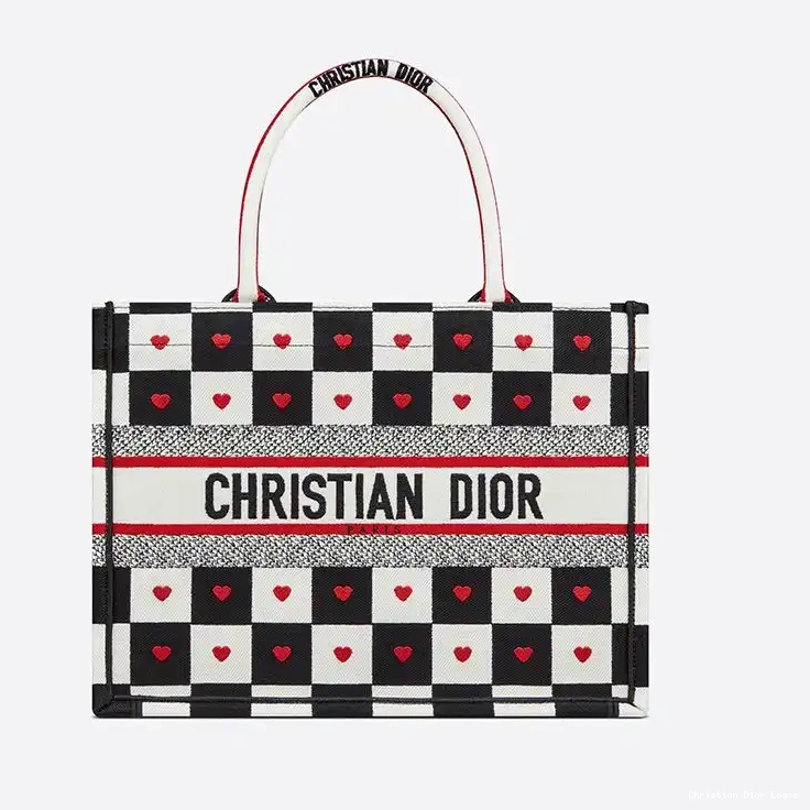 Cheap Heart Black Book Canvas Tote White D-Chess Motif Dioramour Dior 0316 Luxury