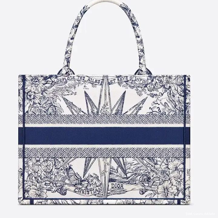 Cheap Blue Reve Book d'Infini Motif Tote Canvas Dior 0317 Luxury