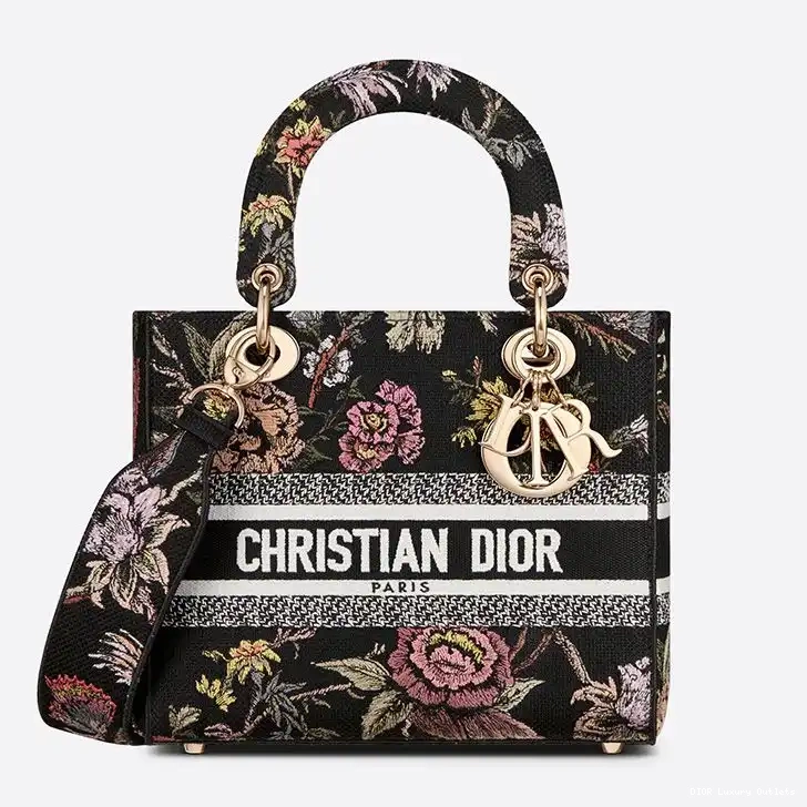 Cheap Jardin D-lite Motif Black Lady Canvass Bag Botanique Medium 0317 Luxury