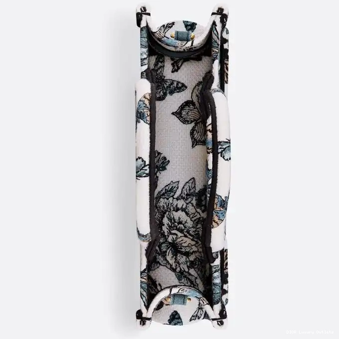 Cheap with Book Mini Tote Mexico Toile Strap Blue de Jouy Canvas White Dior Motif 0317 Luxury