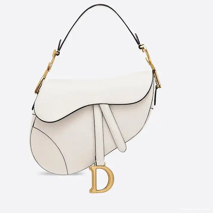 Bag Dior Grained White Calfskin Saddle 0318 Luxury