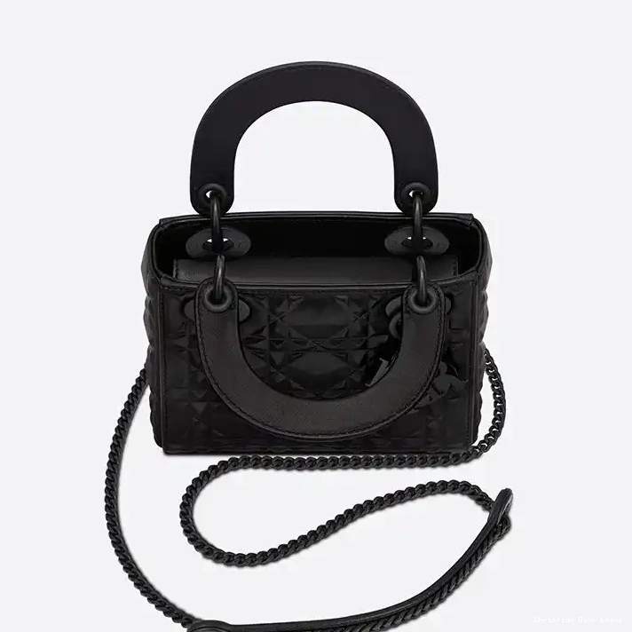 Cheap Diamond Black Calfskin Ultramatte Mini Bag Dior Lady with Cannage Motif 0315 Luxury