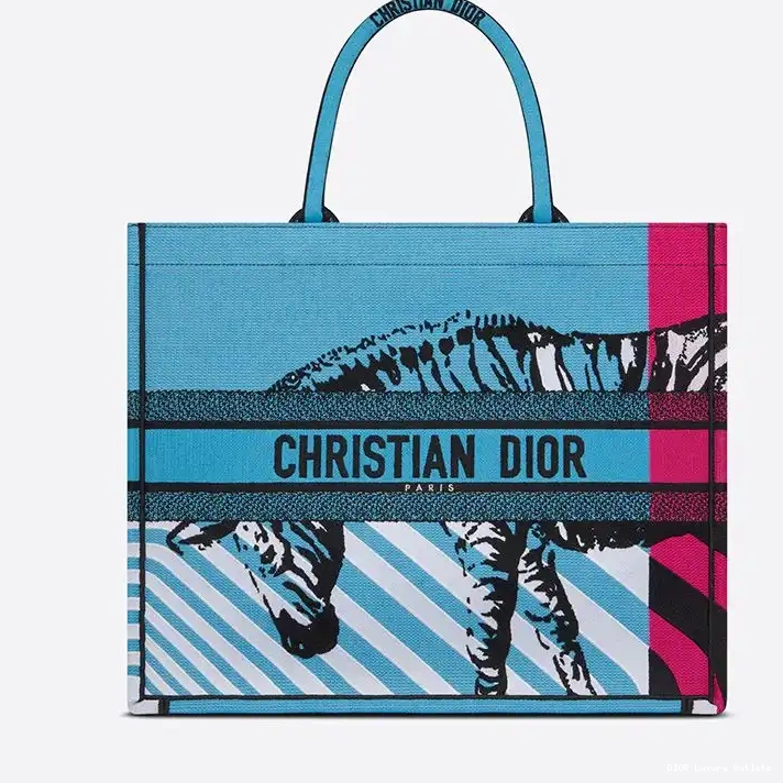 Motif D-Jungle Tote Pop Canvas Dior Book Rose Blue 0321 Luxury