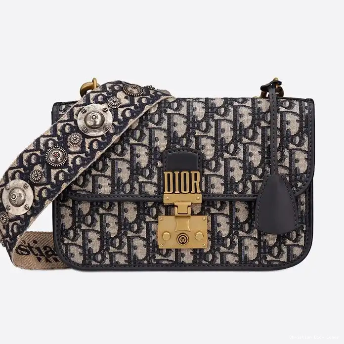 Blue Canvas Motif Dioraddict Oblique Bag 0316 Luxury