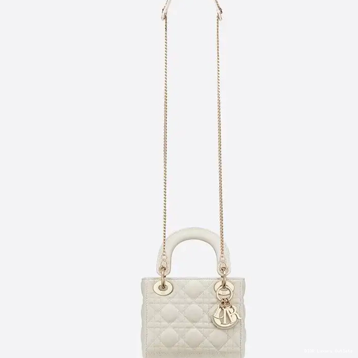 Cheap Lady Mini Lambskin Bag White Cannage Dior 0317 Luxury