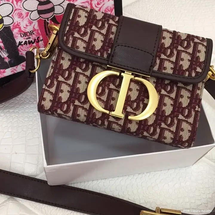 Canvas 30 Motif Dior Burgundy Oblique Montaigne Bag Box 0317 Luxury