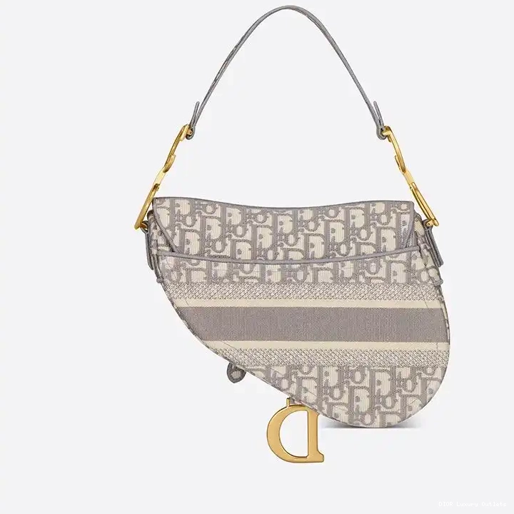 Cheap Saddle Bag Grey Oblique Dior Canvas Motif Christian 0315 Luxury