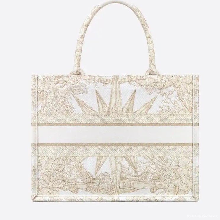 Cheap Reve d'Infini Dior Motif Tote Canvas White Book 0318 Luxury