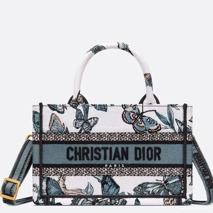 with Book Mini Tote Mexico Toile Strap Blue de Jouy Canvas White Dior Motif 0317 Luxury