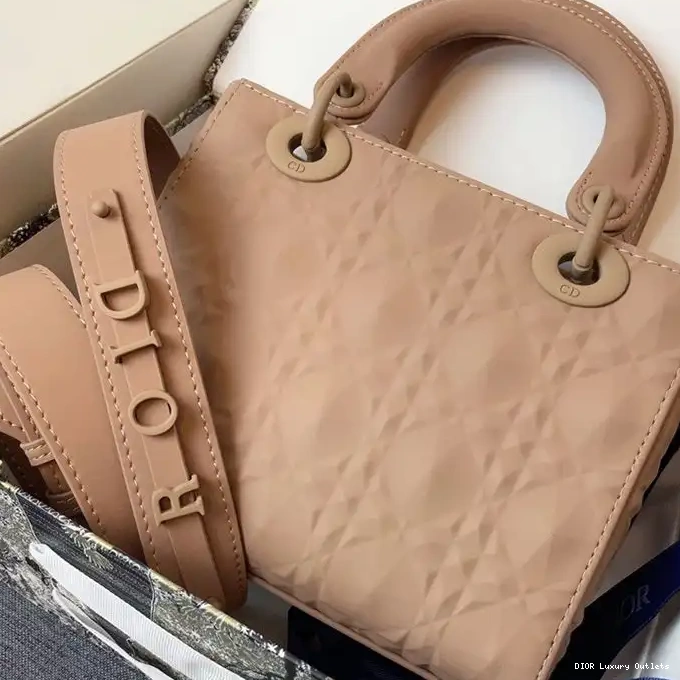Cheap Bag Calfskin Dior Frosted Cannage Lady Ultramatte Small Apricot 0320 Luxury
