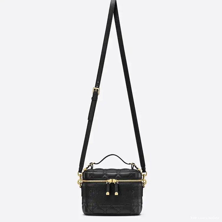 Cheap Lambskin Small Black Vanity Case Cannage DiorTravel 0319 Luxury