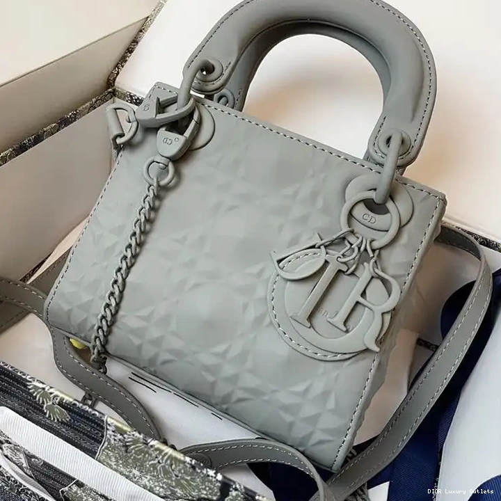 Cheap Bag Cannage Grey Dior Calfskin Lady Frosted Ultramatte Mini 0320 Luxury