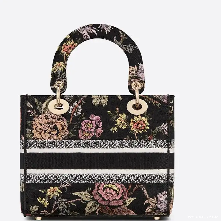 Cheap Jardin D-lite Motif Black Lady Canvass Bag Botanique Medium 0317 Luxury