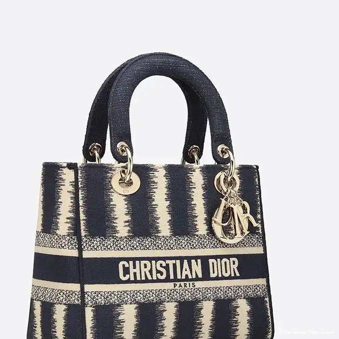 Cheap D-Stripes Canvas Bag Medium Lady Blue Motif D-lite 0316 Luxury