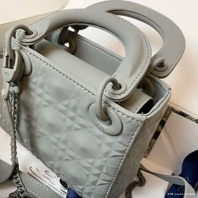 Cheap Bag Cannage Grey Dior Calfskin Lady Frosted Ultramatte Mini 0320 Luxury