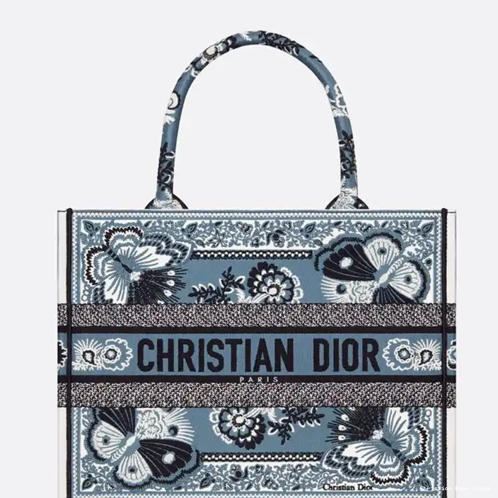 Cheap Motif Dior Canvas Butterfly Bandana Blue Tote Book 0316 Luxury