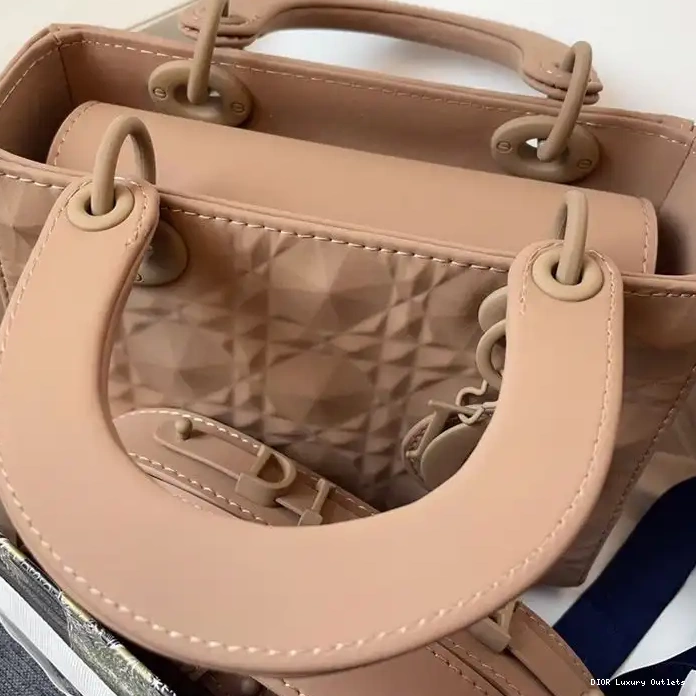 Cheap Bag Calfskin Dior Frosted Cannage Lady Ultramatte Small Apricot 0320 Luxury