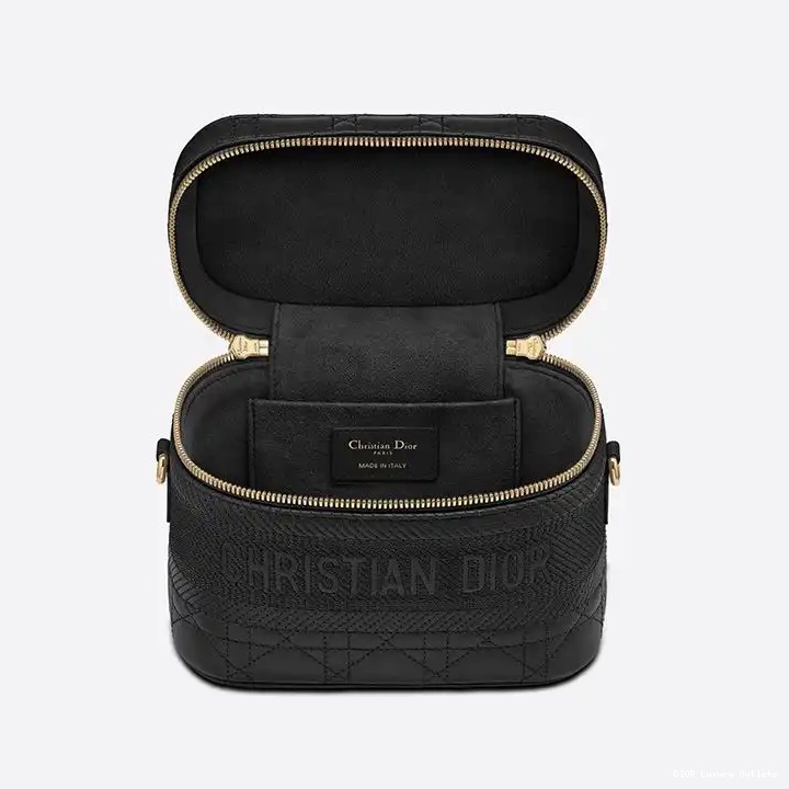 Cheap Lambskin Small Black Vanity Case Cannage DiorTravel 0319 Luxury