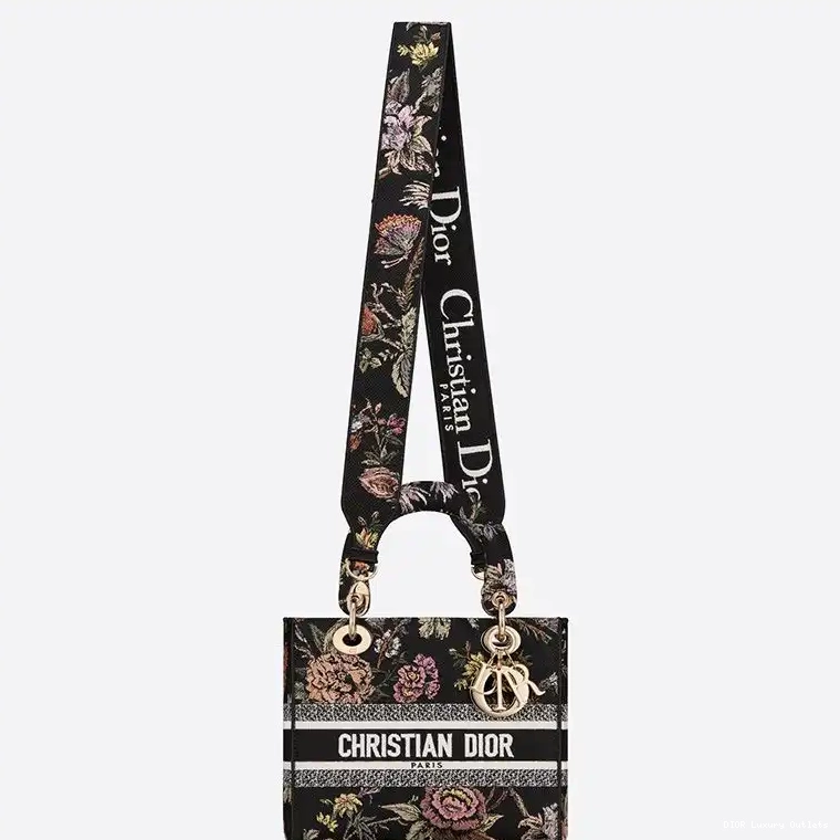 Cheap Jardin D-lite Motif Black Lady Canvass Bag Botanique Medium 0317 Luxury