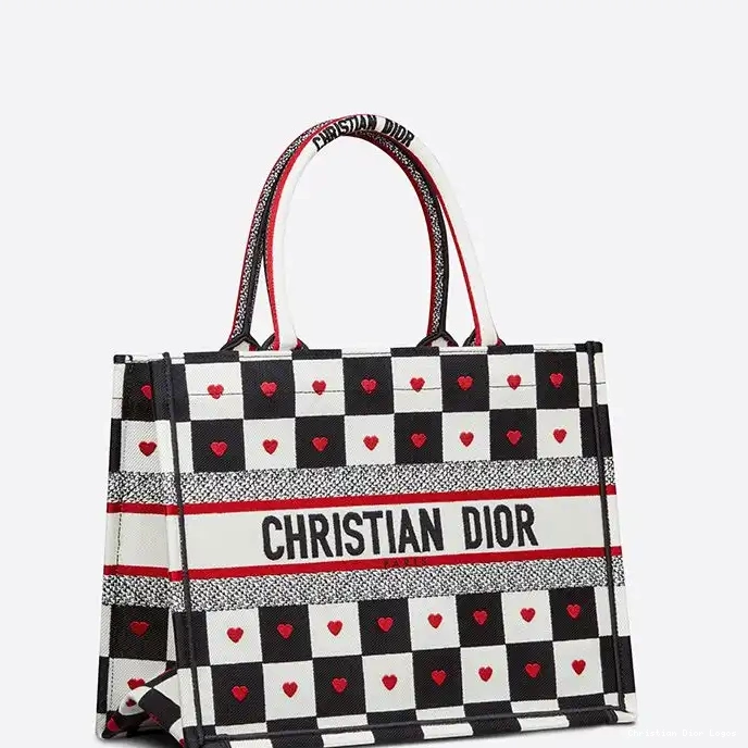 Cheap Heart Black Book Canvas Tote White D-Chess Motif Dioramour Dior 0316 Luxury