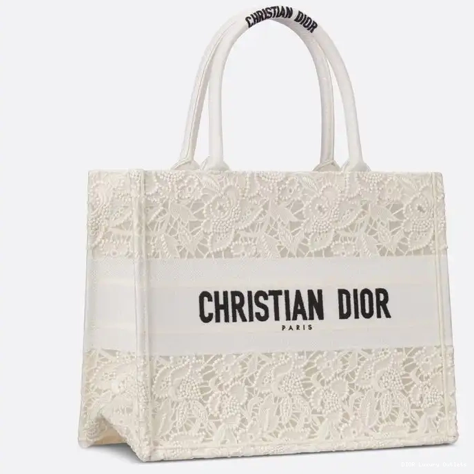 Cheap Book Dior Macrame Tote Canvas D-Lace Motif White 0319 Luxury