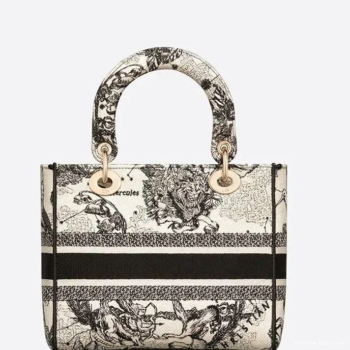 Cheap de White Bag Zodiac Medium Toile Lady Canvas D-lite Jouy Motif 0316 Luxury