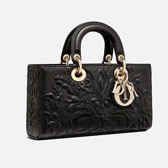 Cheap Bag Motif D-Joy Ornamental Lambskin Black Lady Medium Quilted-Effect 0318 Luxury