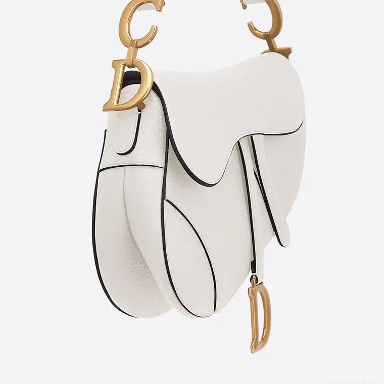 Cheap Bag Dior Grained White Calfskin Saddle 0318 Luxury