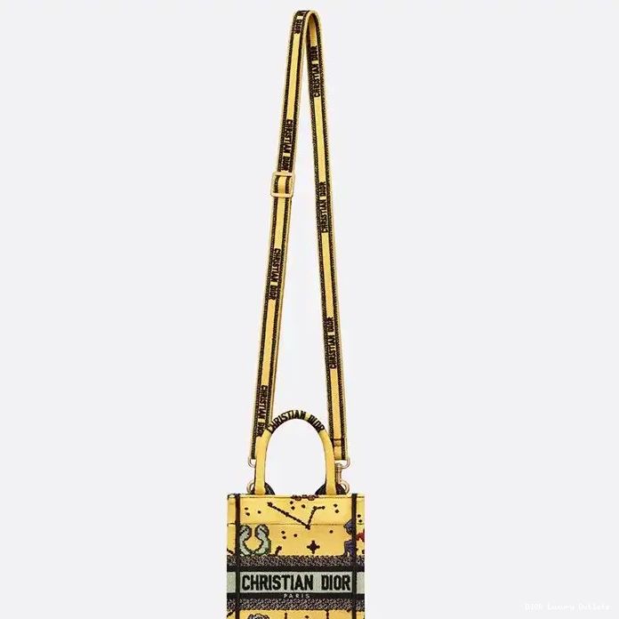 Cheap Canvas Yellow Book Pixel Dior Miniature Tote Zodiac Motif 0319 Luxury