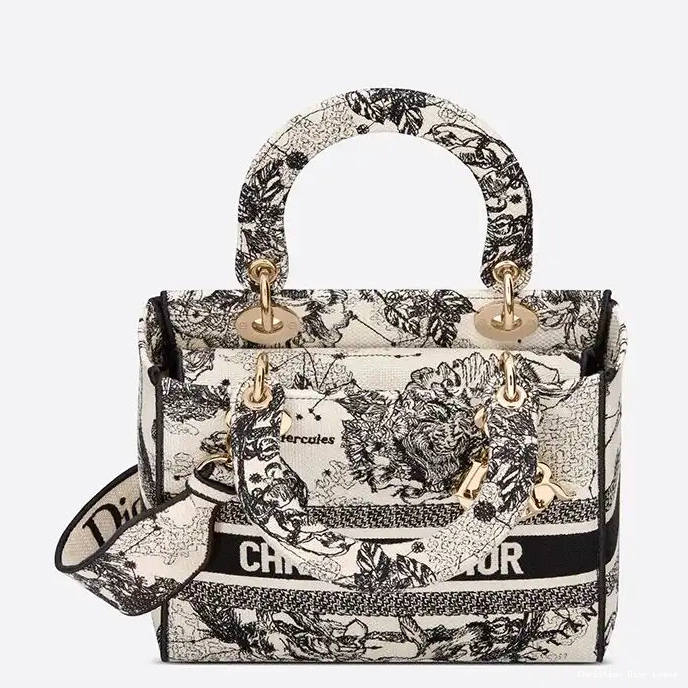 Cheap de White Bag Zodiac Medium Toile Lady Canvas D-lite Jouy Motif 0316 Luxury