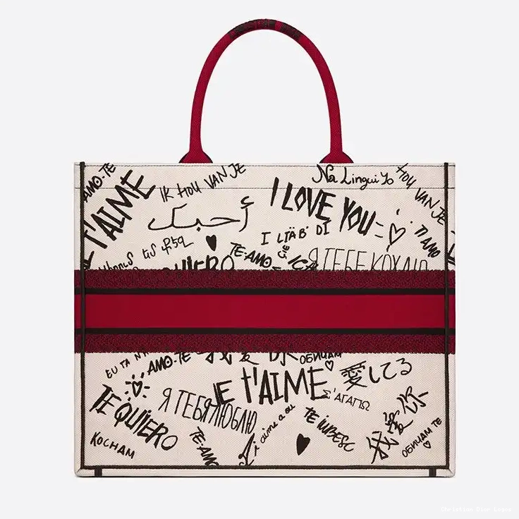 Cheap Book Canvas Dioramour Motif White Tote Graffiti Dior 0315 Luxury