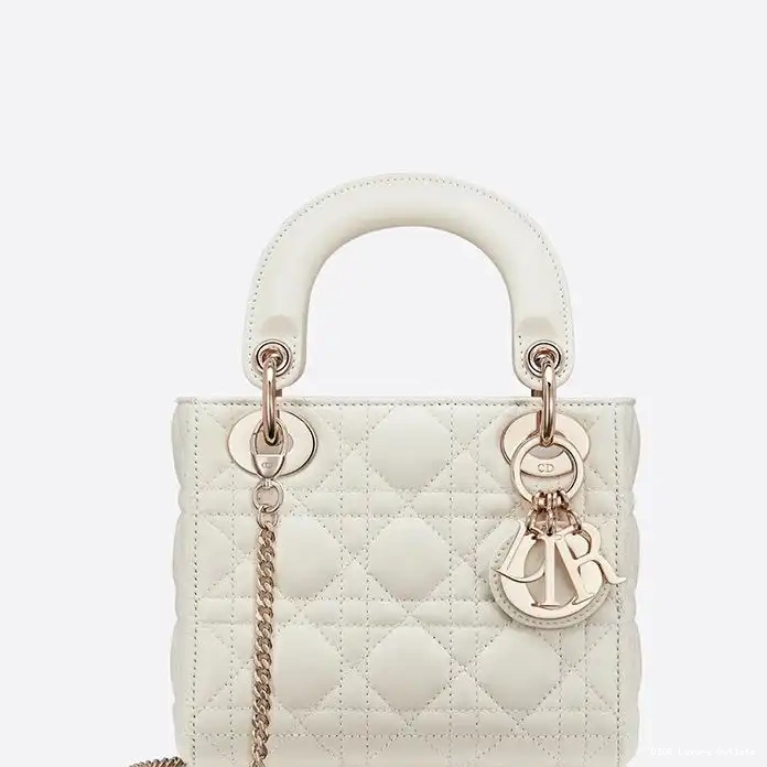 Cheap Lady Mini Lambskin Bag White Cannage Dior 0317 Luxury