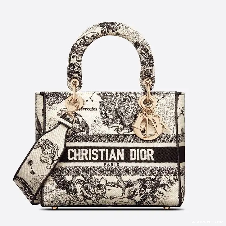 Cheap de White Bag Zodiac Medium Toile Lady Canvas D-lite Jouy Motif 0316 Luxury